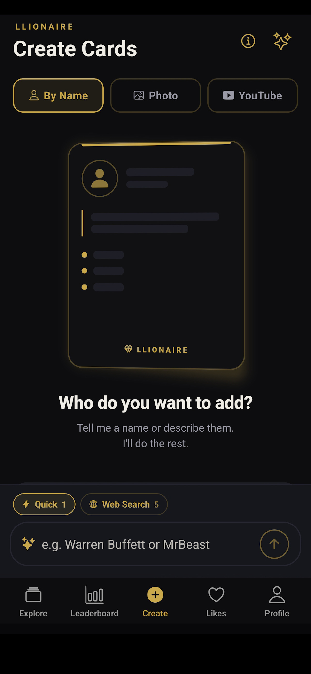 Llionaire app screenshot