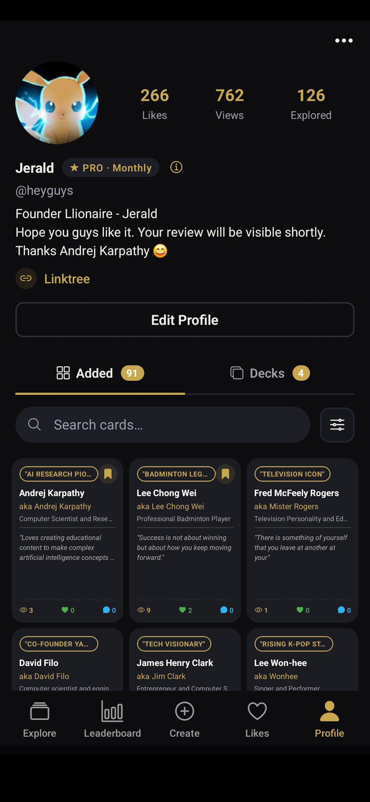 Llionaire app screenshot